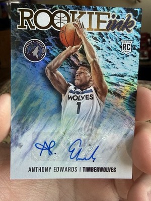2020-21 Panini Hoops Anthony Edwards Auto Rookie Ink Timberwolves
