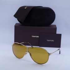 New Tom Ford FT1174 30E Shiny Deep Gold/Brown 71-2-140 Sunglasses