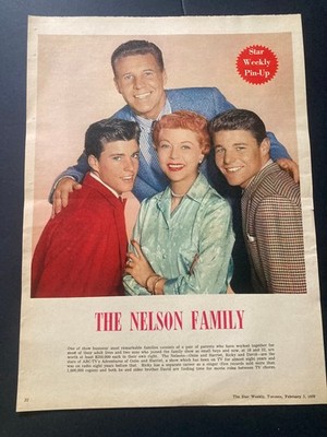 1959 CANADIAN TORONTO STAR WEEKLY PINUP PAGE MOVIE STARS RICKY DAVID NELSON