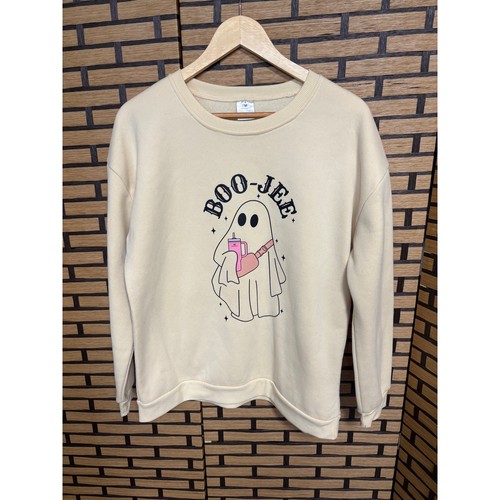 Boo-jee Ghost Graphic Yellow Sweatshirt Size Medium