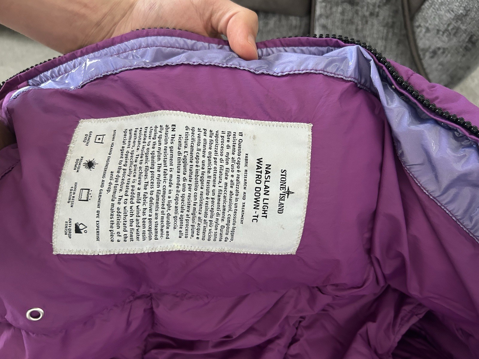 Stone Island Naslan Light Watro Down TC A/W21 | Purple | Size Medium image 4