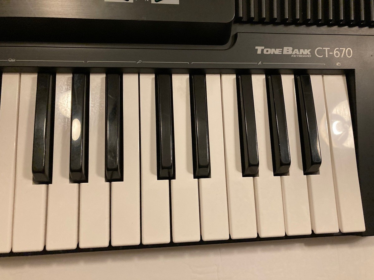 Casio CT-670 Tone Bank Keyboard Tested Works No Power Cord