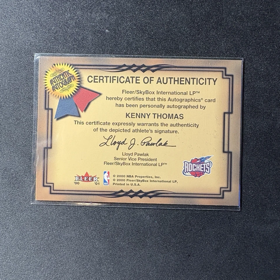 Autógrafos de Kenny Thomas 2000-01 Fleer Basketball Tradition #NNO automático Foto 2 de 2