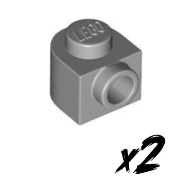 2x LEGO 3386   Stein 1 x 1   Brick round   hellgrau   Light Bluish Gray