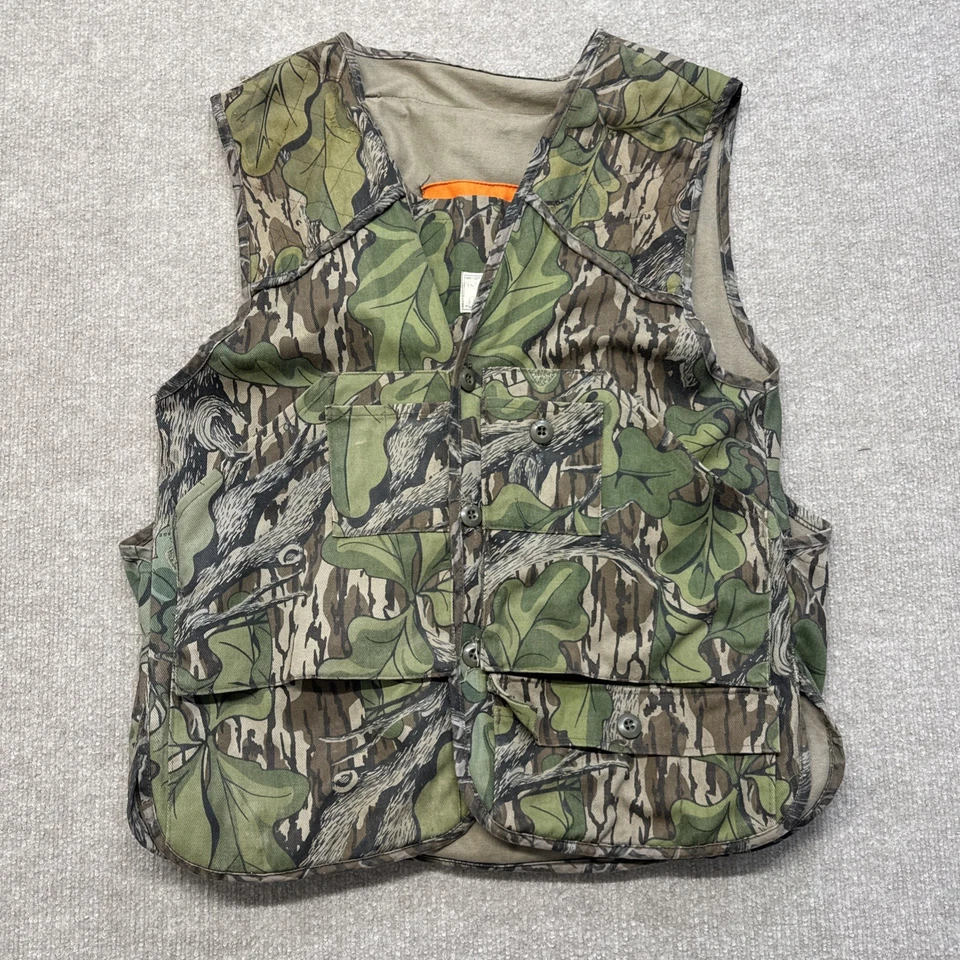 Vintage Mossy Oak Full Foliage Camo Turkey Vest Mens M Hunting Shooting USA Seat - Image 2 of 4