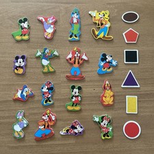 Vintage Disney Mickey Mouse And Friends with Shapes Magnet Set Of 22