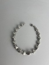 925 STERLING SILVER ELEPHANT BRACELET 7.5” 6.6g CHARM LINK ANIMAL JEWELLERY