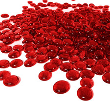 1LB Red Glass Pebbles for Vase Fillers, Aquarium Gravel, Decorative Stones fo...