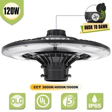 120W LED Post Top Light Circular Area Pole Light Dusk to Dawn 3000K/4000K/5000K