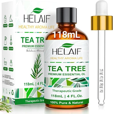 Tea Tree Oil Essenziale 118ML-4 Fl.Oz Puro E Naturale Non Diluiti Aromatico E Ri