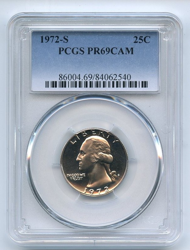 1972 S 25C Washington Quarter PCGS PR69CAM