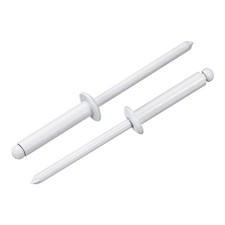 50Pcs 5/32"x3/4" Aluminum Open-End Dome-Head Blind Rivets, White