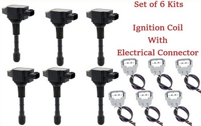 6 x Ignition Coil & Connector FIts:  Infinti Nissan 2007-2019  L4 - V6