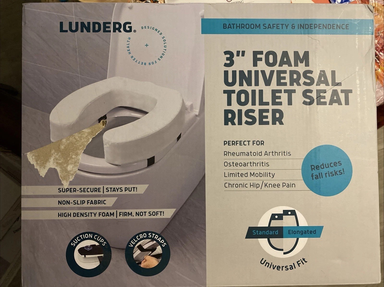 Riser For Seniors  Adds 3 Inches Universal Fit&nbsp;white New