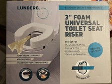 Lunderg Toilet Seat Riser for Seniors  Adds 3 Inches Universal Fit&nbsp;White NEW