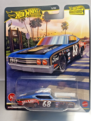 Hot Wheels Premium '69 Ford Torino Talladega Real Riders Blue Diecast New