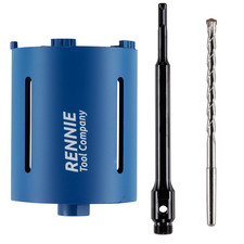 Diamond Core Drill Bit Set Includes Long SDS Adapter + Pilot Drill Hole Cutter
