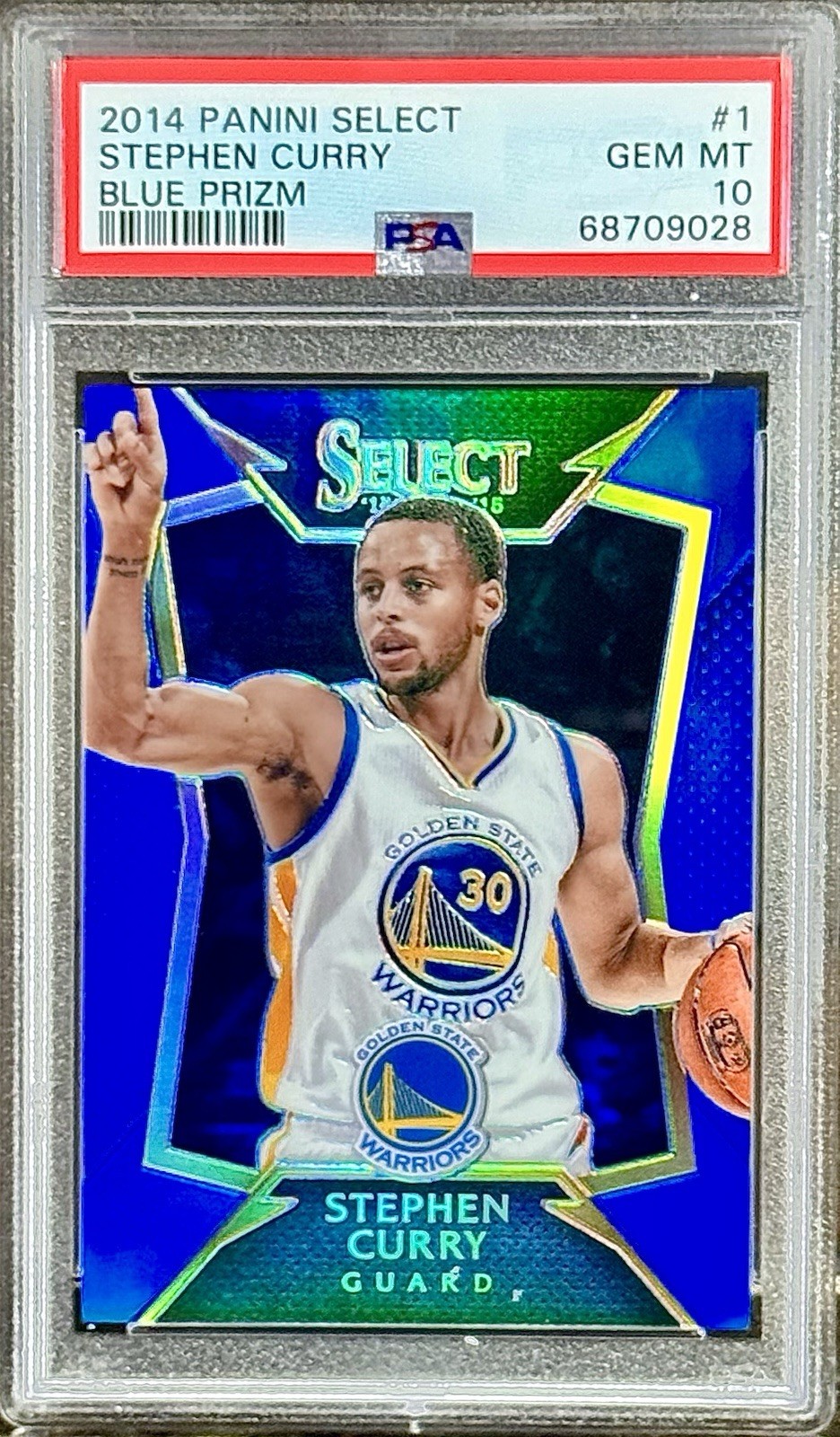 Stephen Curry PSA 10 - 2014 Select Concourse #1 BLUE PRIZM /249 - GS Warriors view 4