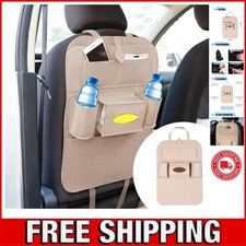 Car Seat Back Organizer with Cup Holder and Tissue Box Headrest Hanging Storage