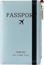 Reisepasshülle, Travel Wallet, RFID Blocker Reisepass Tasche für Kreditkarten, A