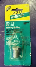 Wolfcraft 5/8" x 11 to M10 x 1.25 Reducing Bushing - NOS