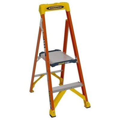 Werner 4 ft. Fiberglass Platform Step Ladder (8 ft. Height) 300lb. Load Capacity