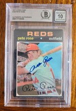 1971 Topps Pete Rose SIGNED BGS Authentic Auto 10 REDS HIT KING HOF?