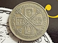 1929 George V British Silver Florin Coin ~ Two Shillings