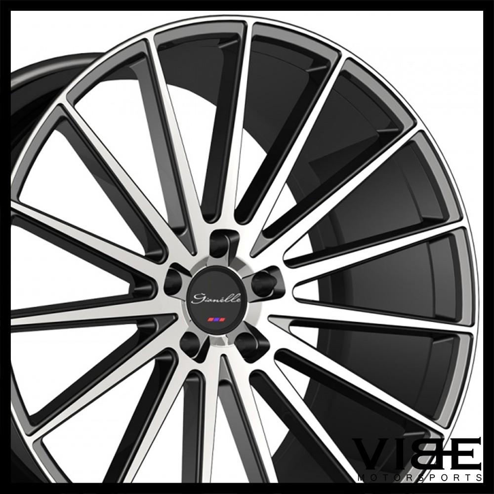 22" GIANELLE VERDI MACHINED BLACK CONCAVE WHEELS RIMS FITS MASERATI GHIBLI