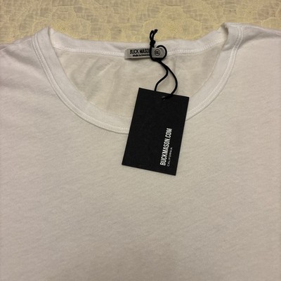 NWT Buck Mason Costa White 100% Cotton Curved Hem Tee T Shirt - Mens Size 2XL