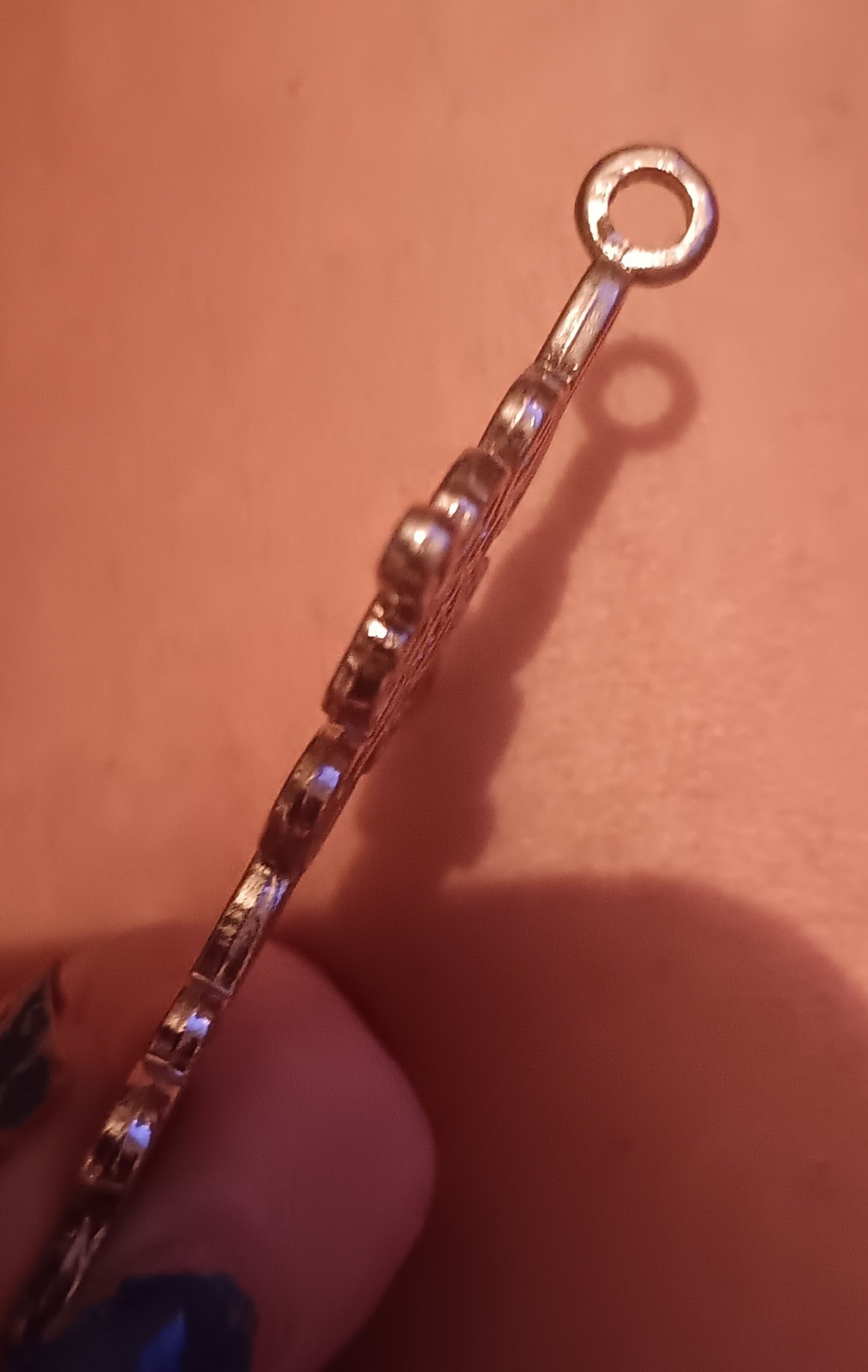 Vintage Large Silver Scrollwork Cross Pendant - image 7