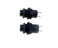 2 Pack SPST Normally Open Momentary Push Button Switch Black 32731B