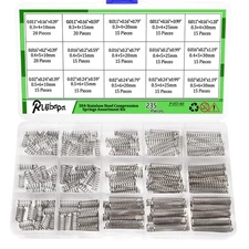 235PCS Springs Assortment Kit 304 Stainless Steel Compression Springs kit wit...