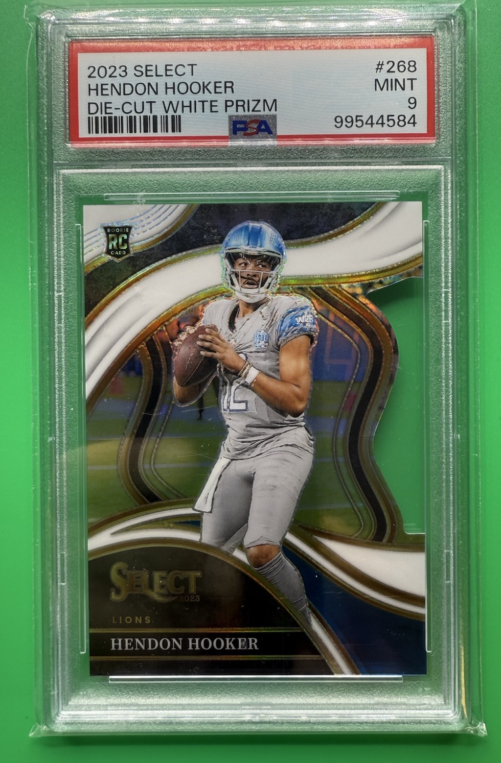 2023 Panini Select White Prizm #268 Hendon Hooker Die-Cut RC Rookie /199 PSA 9