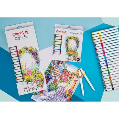Camlin Brush Pen 12 Shades, Bold Assorted