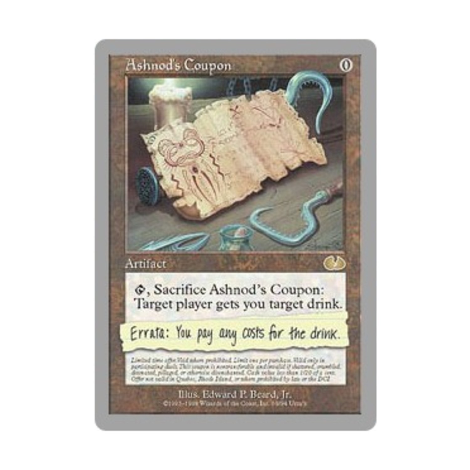 WOTC MtG Unglued Ashnod's Coupon (R) NM