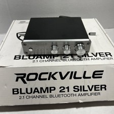 Rockville BLUAMP 21 SILVER 2.1 Channel Bluetooth Home Audio Amplifier Receiver