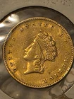 1855 US 1 Dollar Type 2 Indian Princess Gold Coin $1 Indian Nice Details