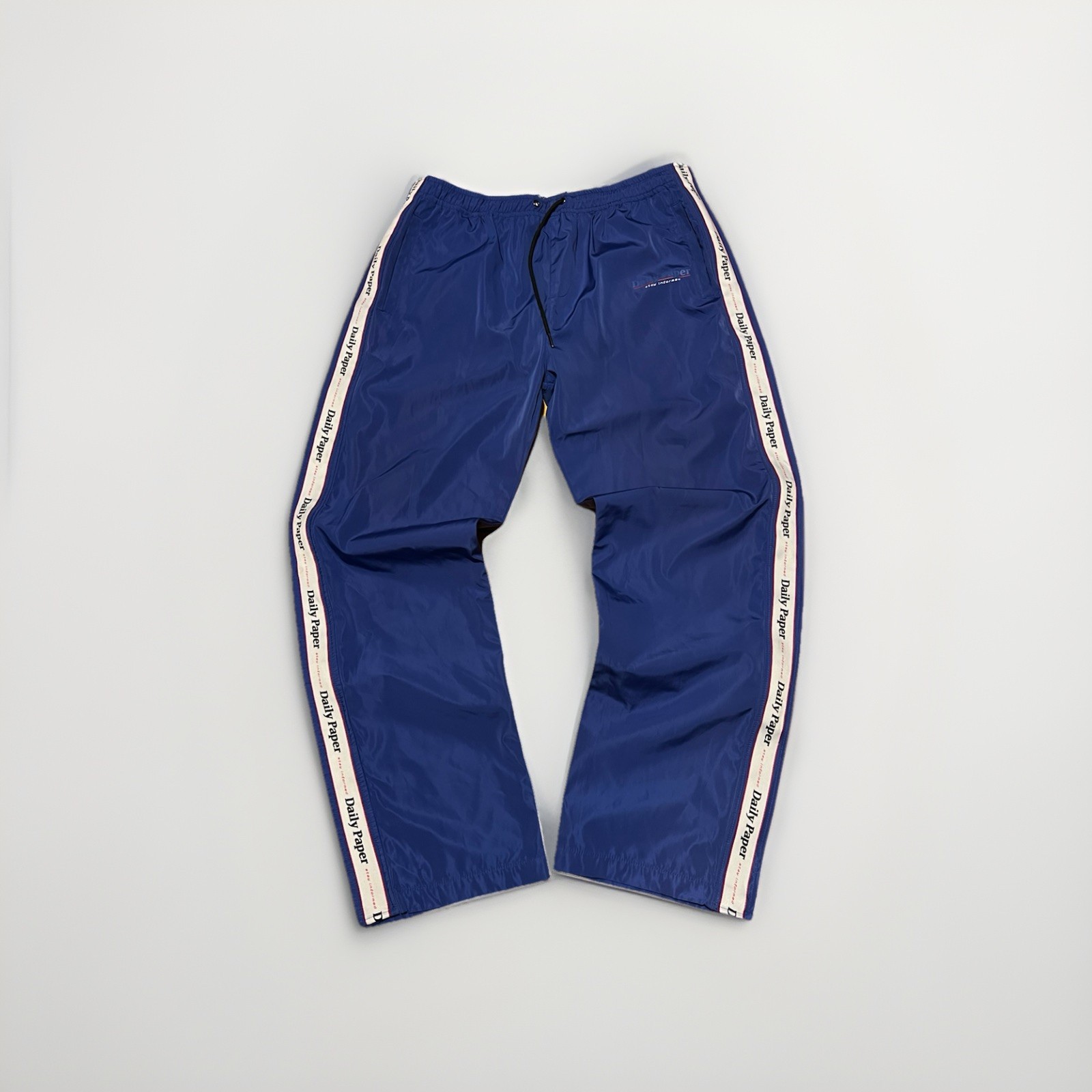 Daily Paper Track Pants Full Zip Tear Away Buttons Mens XL Blue Stripes Athletic
