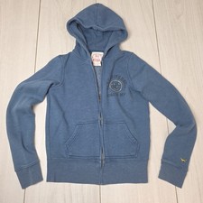 PINK Victoria's Secret Blue Full Zip Hoodie Women's S University Graphic Fleece