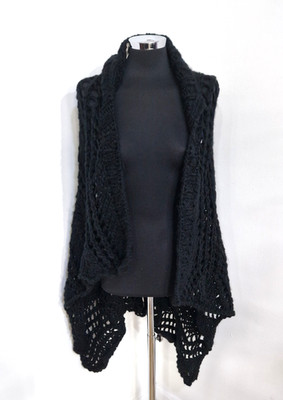 Miss Sixty Schwarz Strick Cape Gr. Small Sinner Winter Neu Etikett Gothic Schal