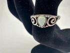2.00g Vintage Sterling Silver 925 Swirl Teardrop Iridescent Ring Size 7 M