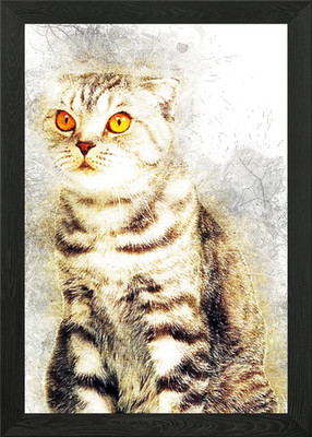 Katze 02 Gerahmtes Wandbild Poster Leinwanddruck Bild