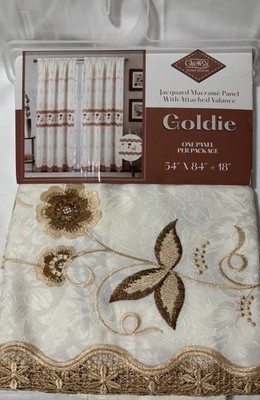 Glory Home Design Jacquard Macrame Panel With Attached Valance Goldie One Panel