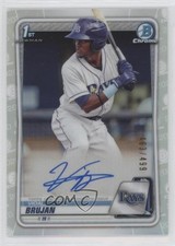 2020 Bowman Chrome Prospects Refractor 463/499 Vidal Brujan #CPA-VB Auto 0ft3