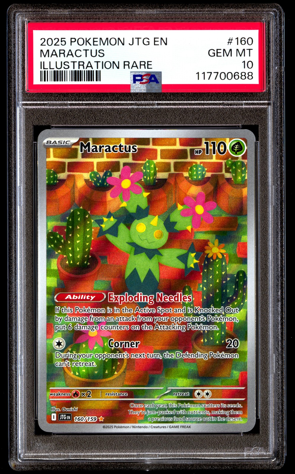 PSA 10 Maractus 160 Pokemon Jtg En Journey Together 2025 Illustration Rare