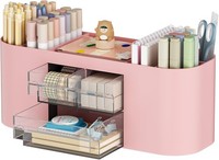 Marbrasse Schreibtisch Organizer Mit 3 Schubladen, 7 FäChern, Schule, Rosa