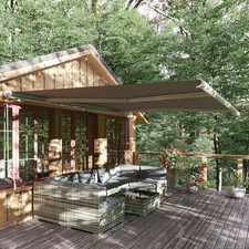 Outsunny 4x3m Grey Full Cassette Electric/Manual Retractable Patio Awning