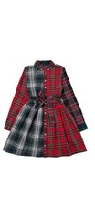 Polo Ralph Lauren Girls Red Plaid Shirt Dress Sz 16 Cotton Madras Button up