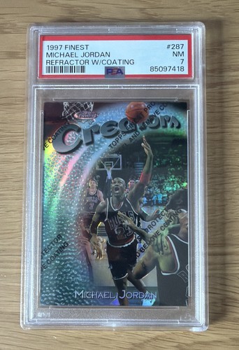 1997 Topps Finest Michael Jordan #287 Refractor PSA 7 w/ Original Coating